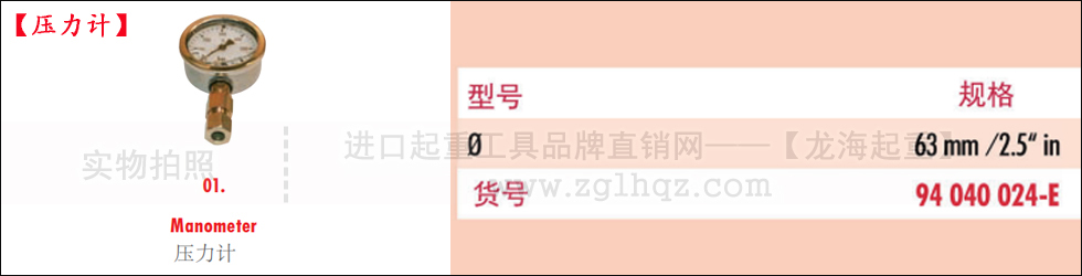 德國(guó)JUNG千斤頂配件：壓力計(jì)